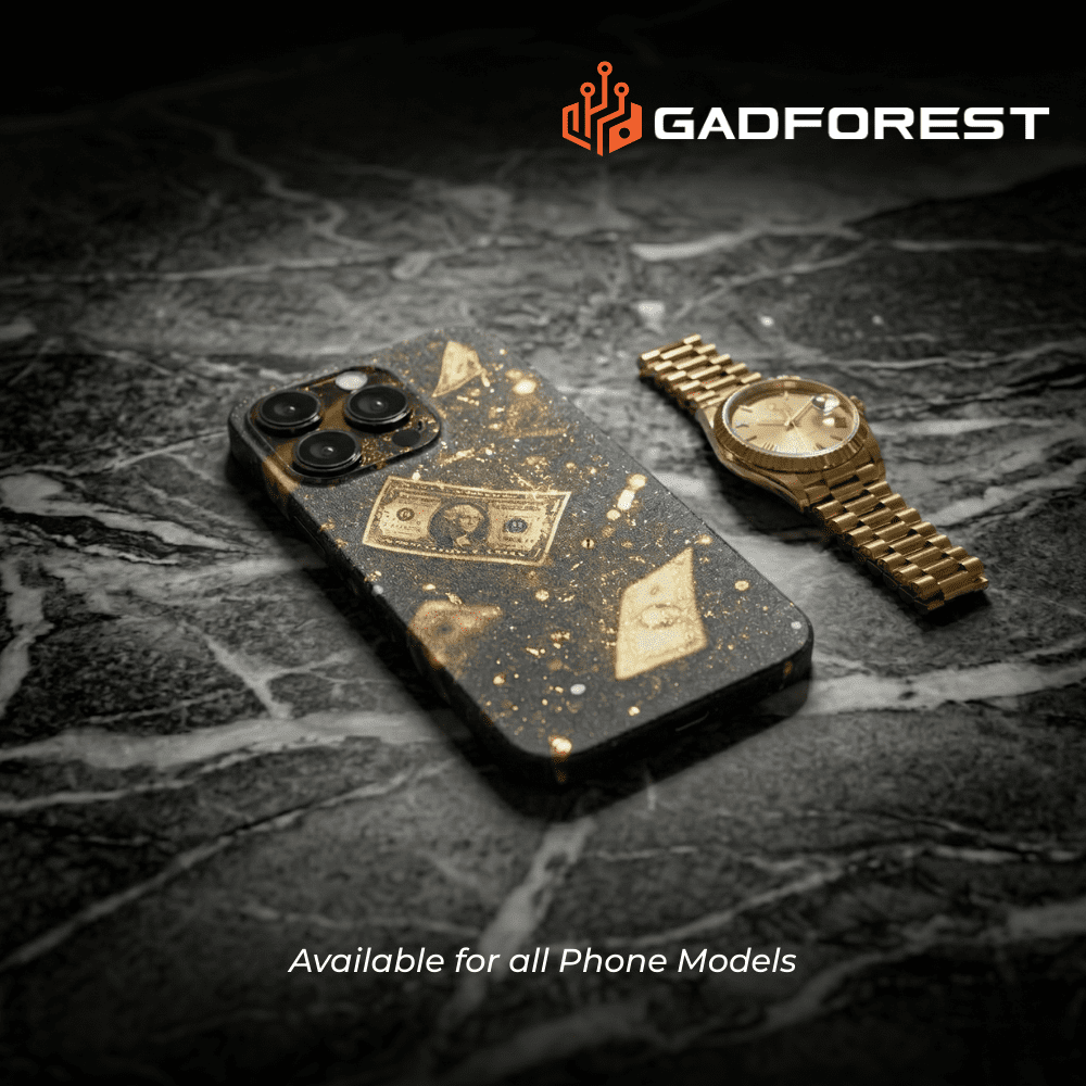 Gold Dollar Bills & Galaxy Hustle 3D Embossed Wrap - Gadforest